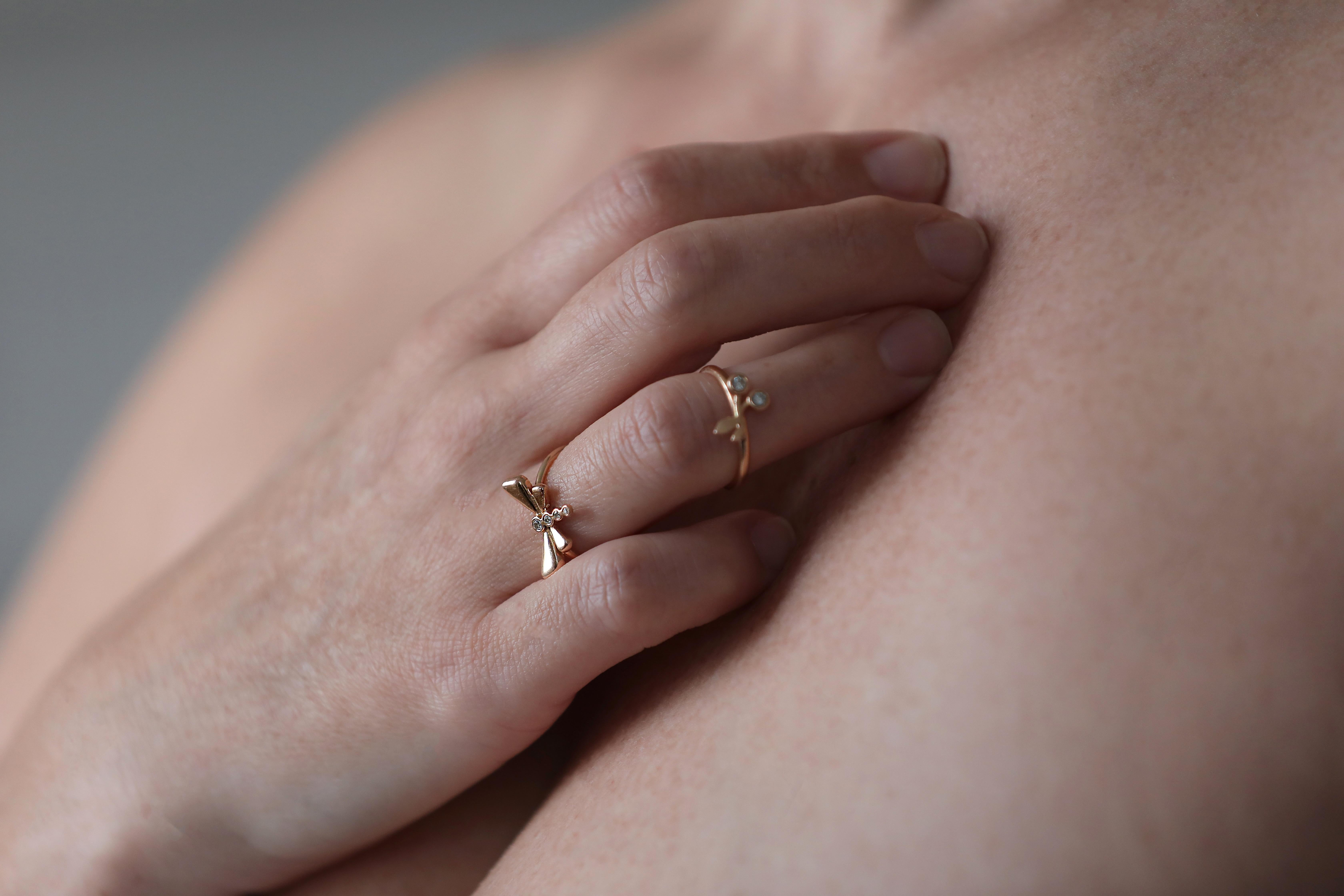 gold dragonfly ring