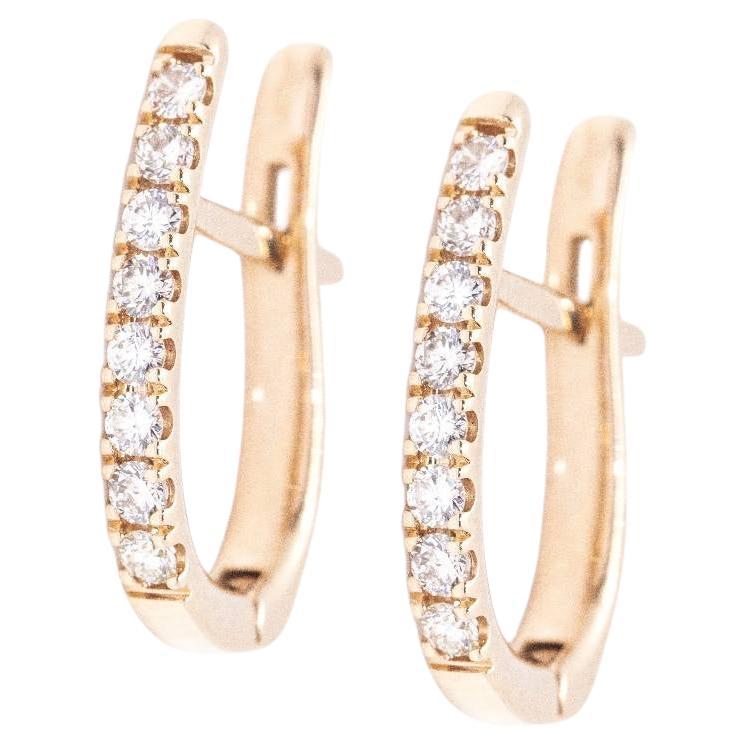 Rose Gold and Diamond Earrings For Sale