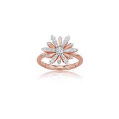 Rose Gold and Diamond Edelweiss Ring