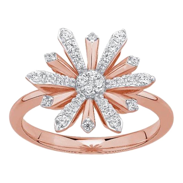 Bague Edelweiss en or rose et diamants