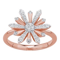 Anello Edelweiss in oro rosa e diamanti