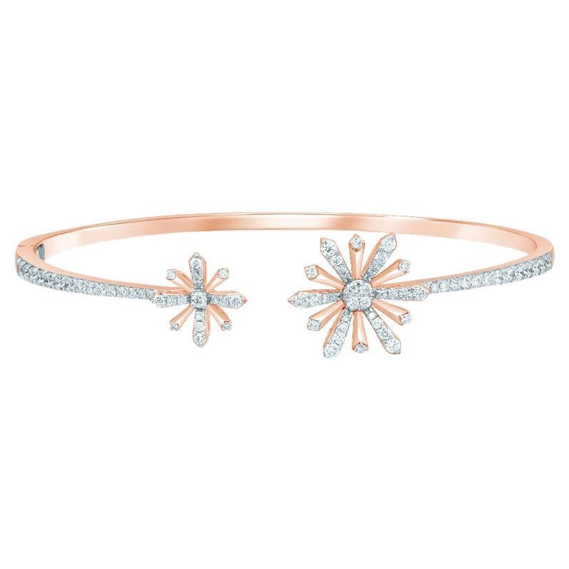 Bracelet Edelweiss Sunshine en or rose et diamants en vente