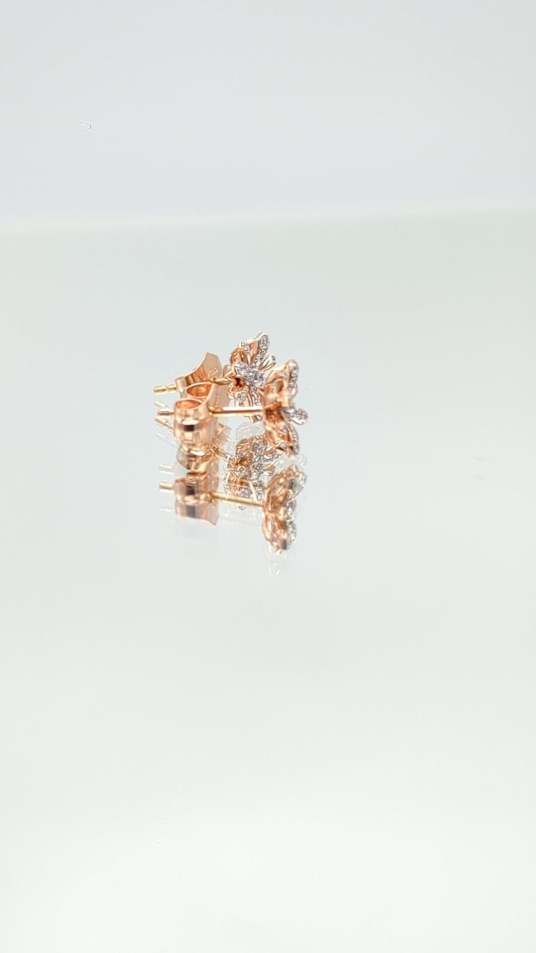 Contemporary Rose Gold and Diamond Edelweiss Sunshine Buckle  Earrings For Sale