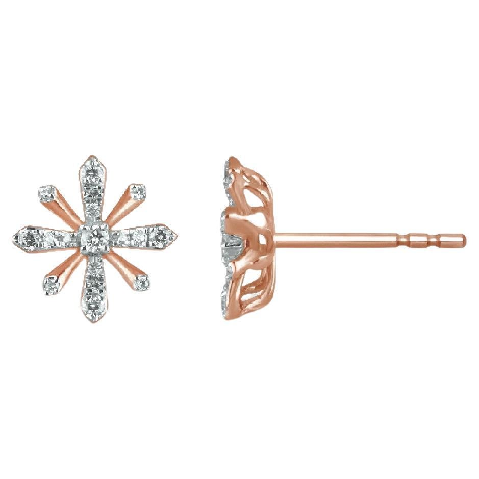 Rose Gold and Diamond Edelweiss Sunshine Buckle  Earrings
