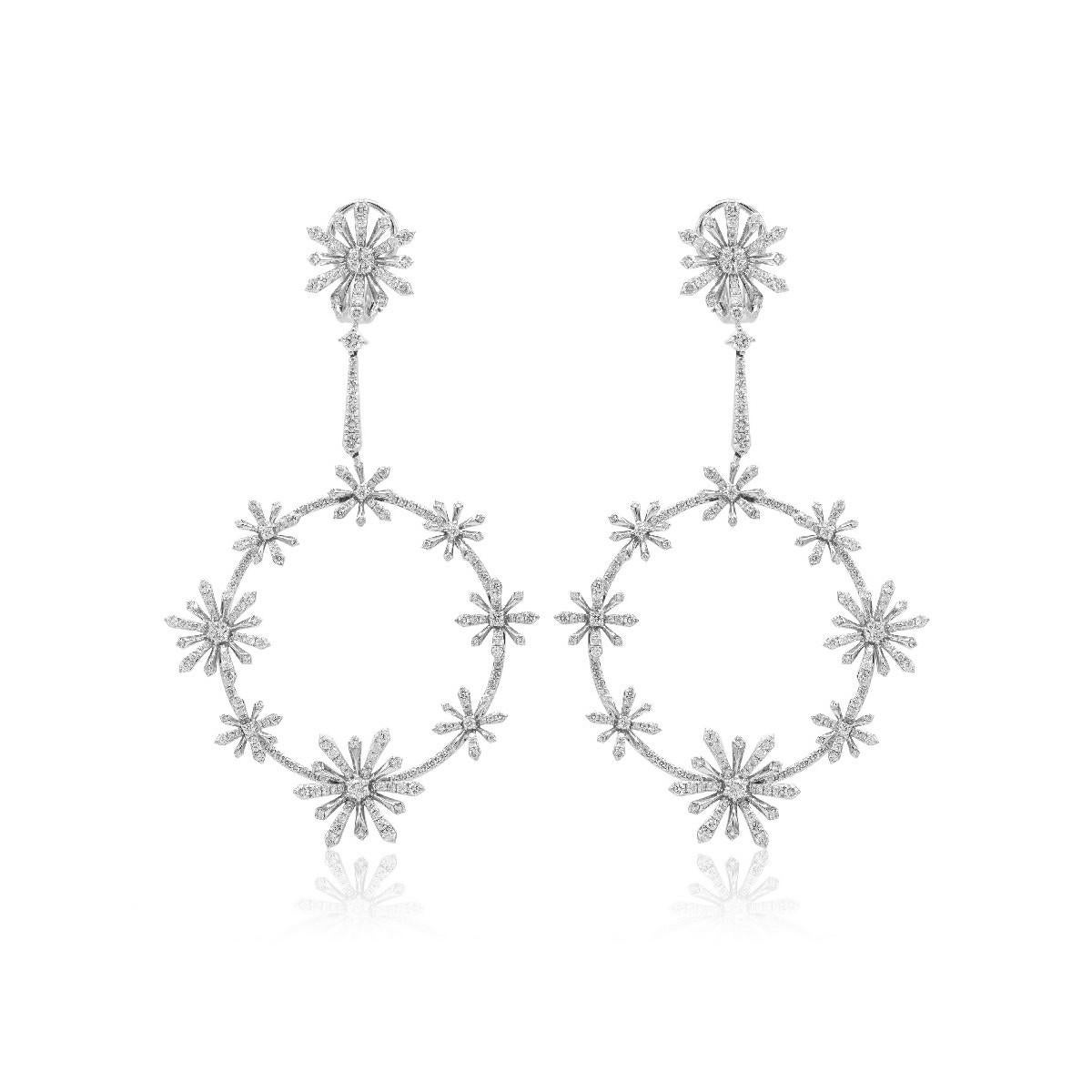 Donna Ciondolo a cerchio in oro rosa e diamanti Edelweiss Sunshine  Orecchini in vendita