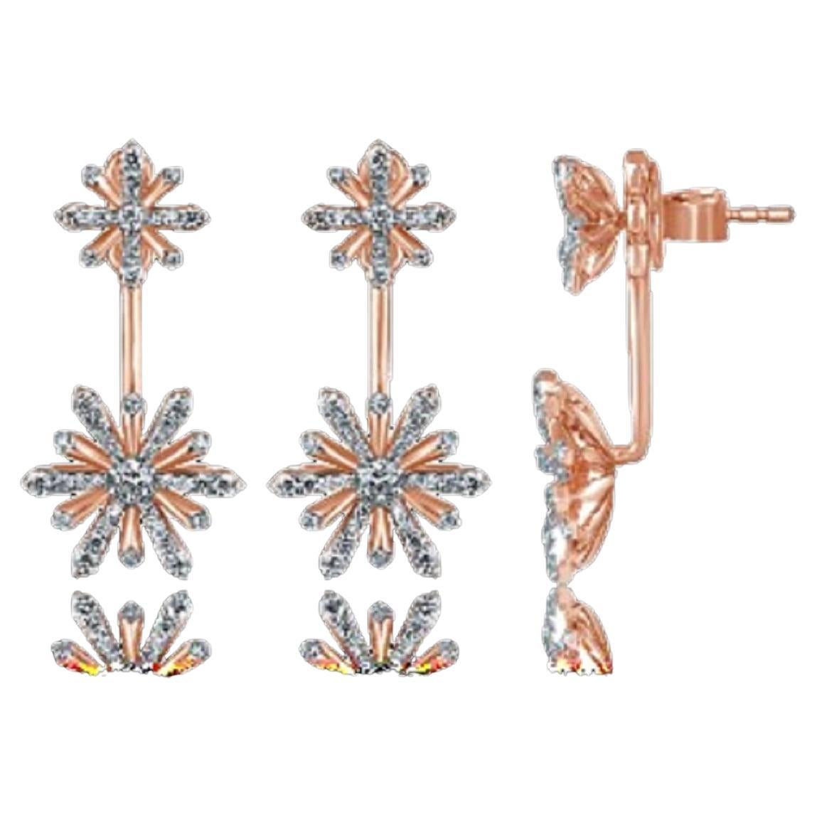 Colgante de aro Edelweiss Sunshine de oro rosa y diamantes  Pendientes