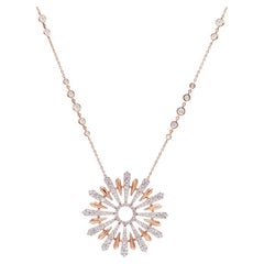 Collier Edelweiss Sunshine en or rose et diamants