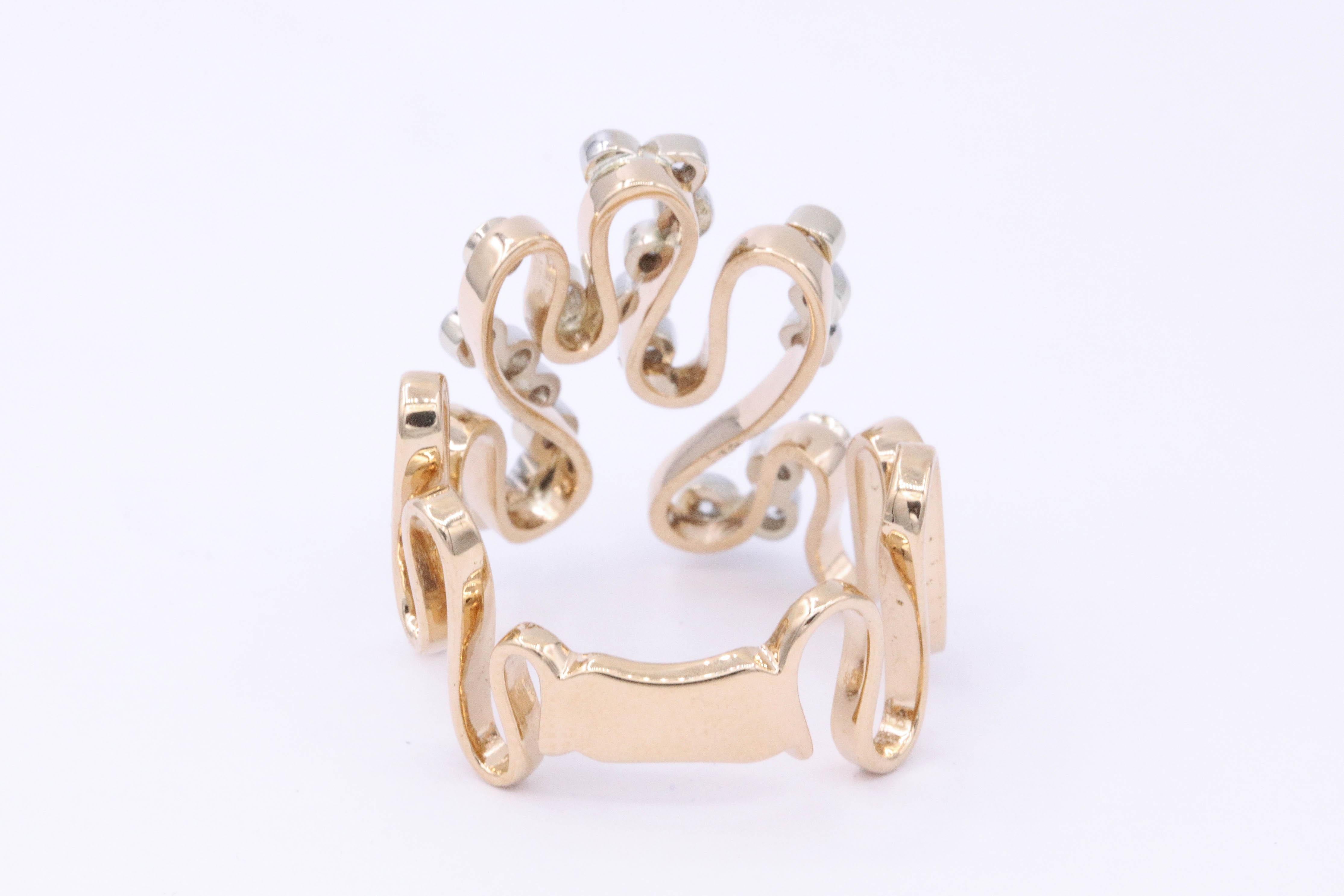 Rose Gold and Diamond Free-Form Fashion Ring 1