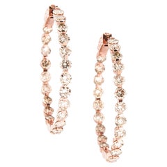 Rose Gold and Diamond Hoops