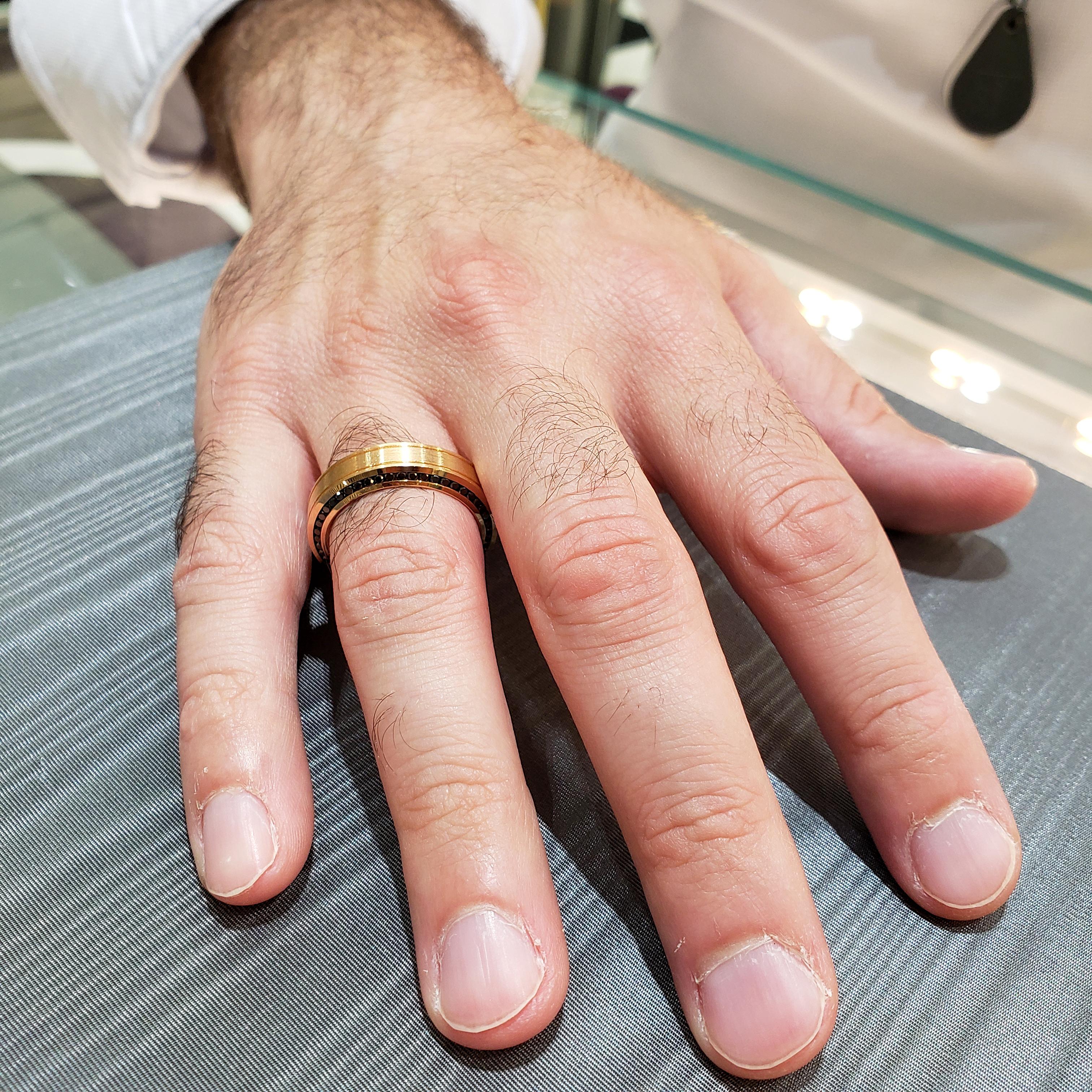 14k Rose Gold Elegant Diamond Wedding Band Ring for Him 