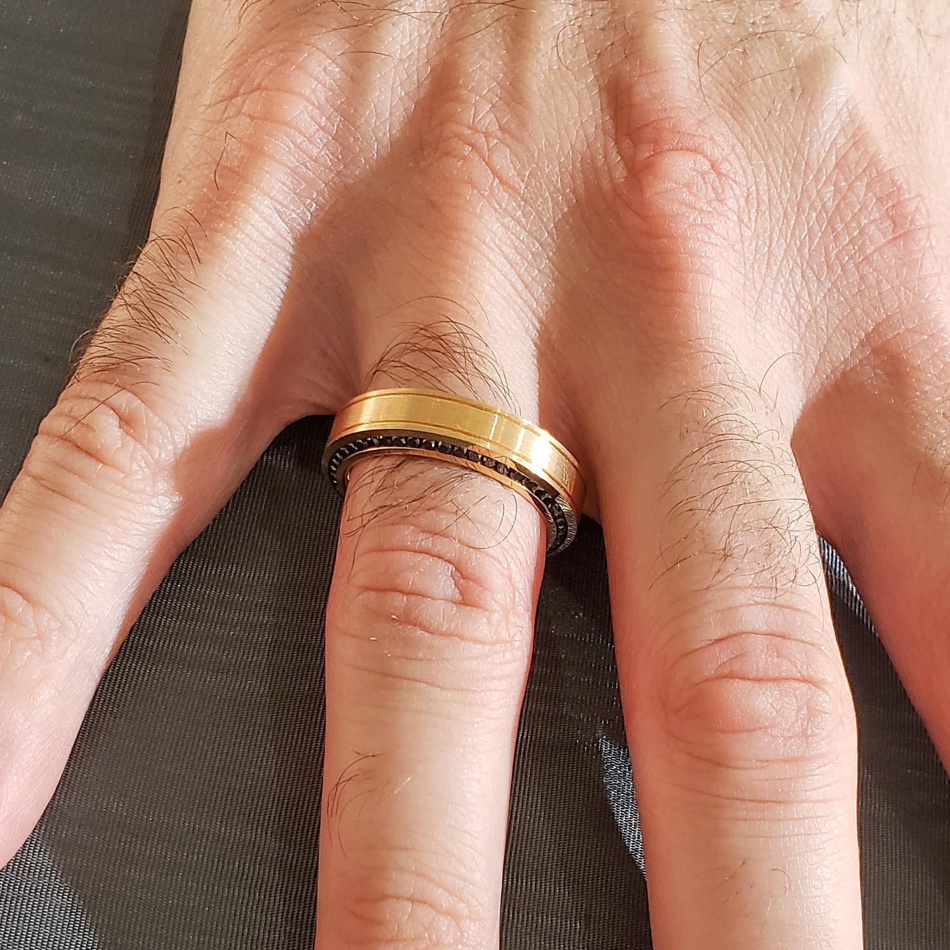 men's rose gold wedding band with diamonds