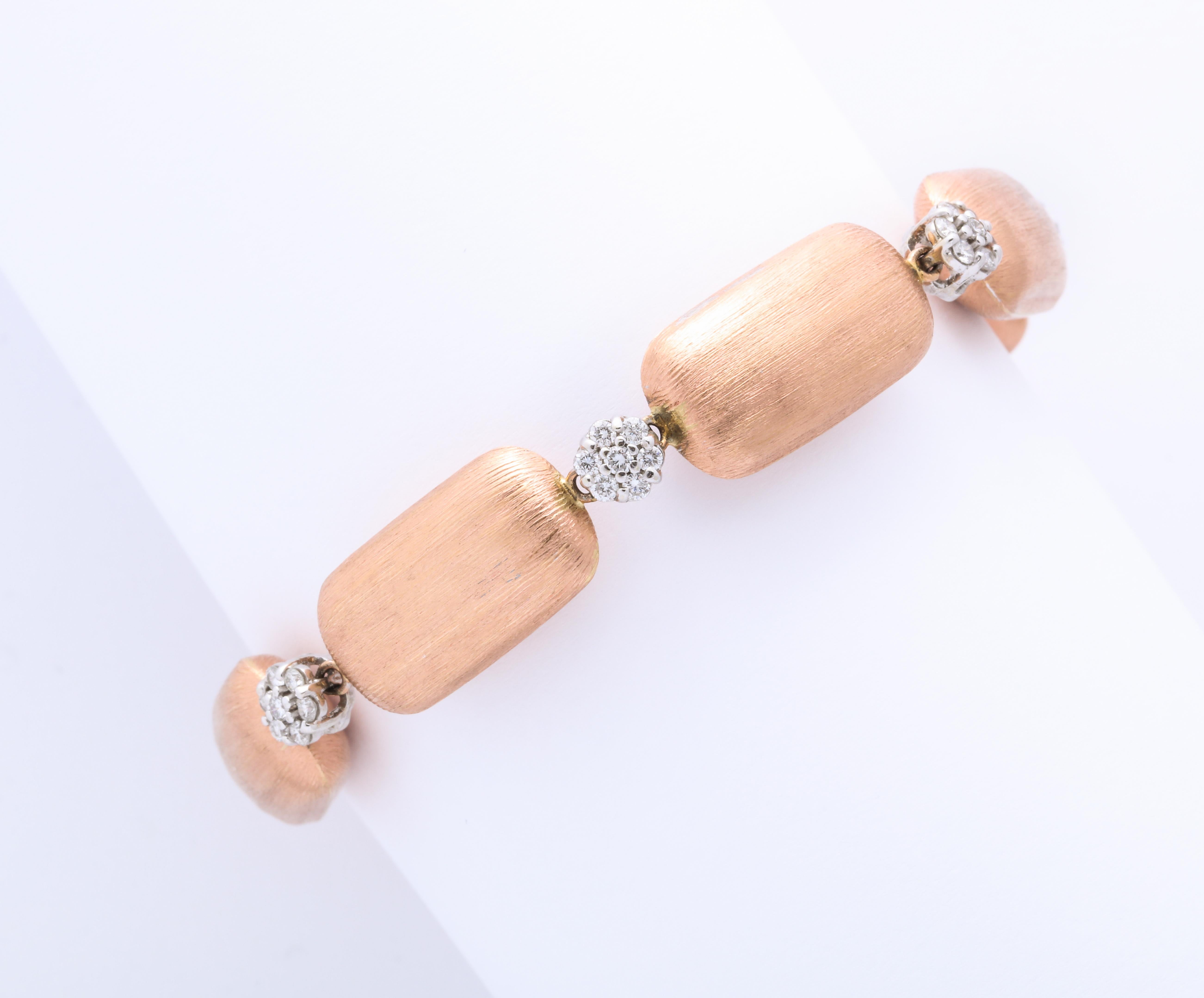 Rose Gold and Diamond Nugget Bracelet 2