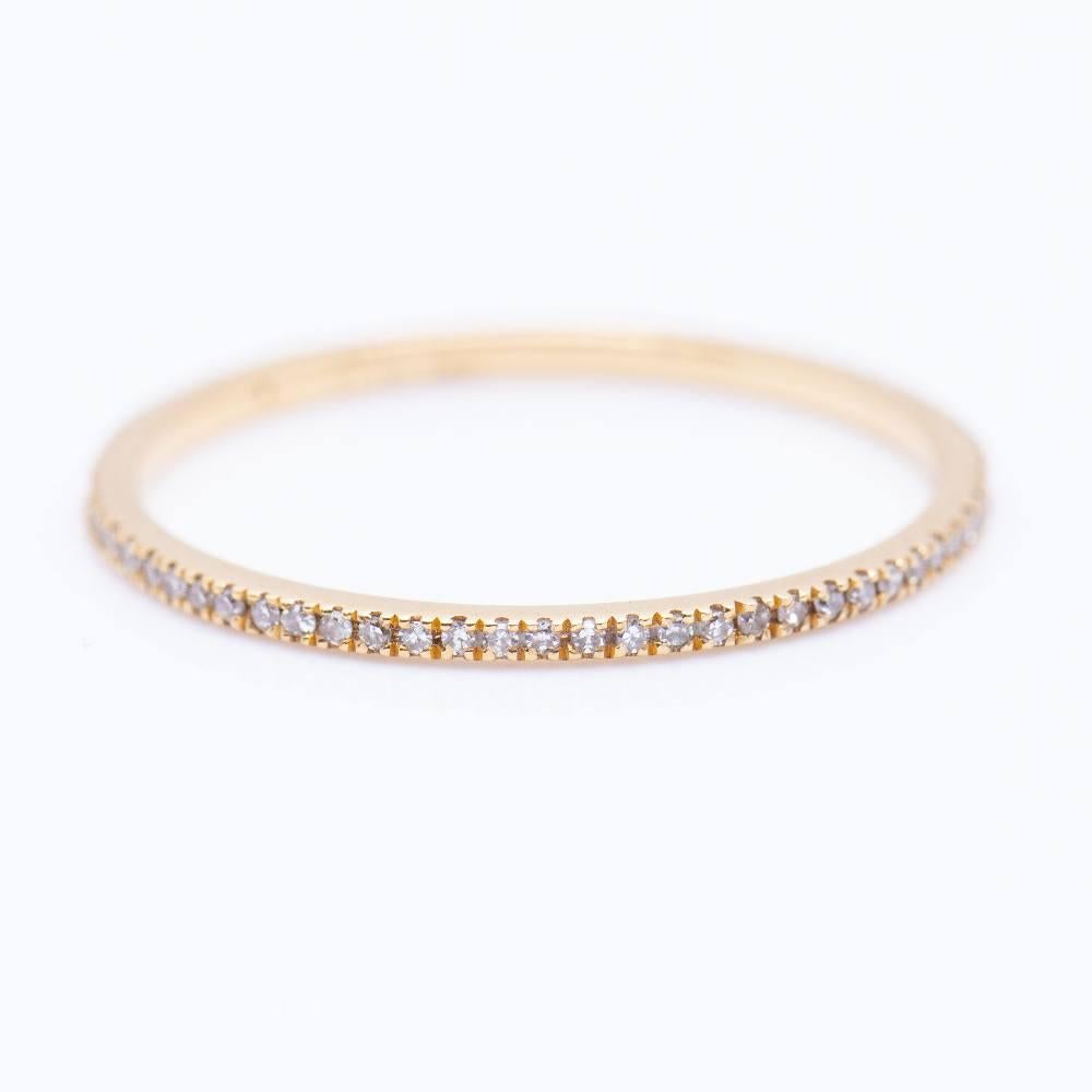 Women's Rose Gold and Diamond Wedding Ring For Sale
