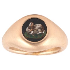 Rose Gold and Micromosaic Rabbit Ring