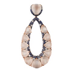 Rose Gold and Moonstone Oval Shaped Pendant