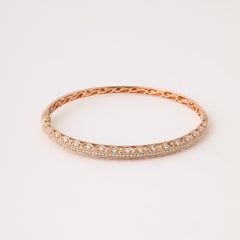 Rose Gold and Pave Diamond Encrusted Bracelet Italian, Circa 1950