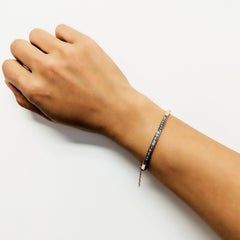 Thin Rose Cut Diamond and Rose Gold Bangle