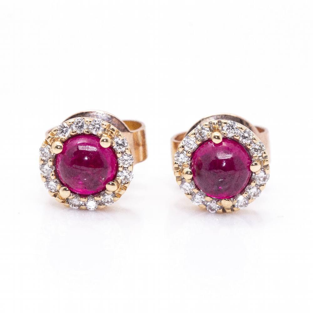 Rose Gold and Ruby Earrings In New Condition For Sale In BARCELONA, ES