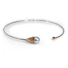 Choker aus Roségold und Sterlingsilber mit Südseeperlen-Akzent