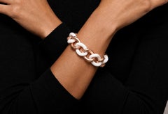 Rose Gold and White Ceramic M Link Size - FASHION GROUMETTE Collection*