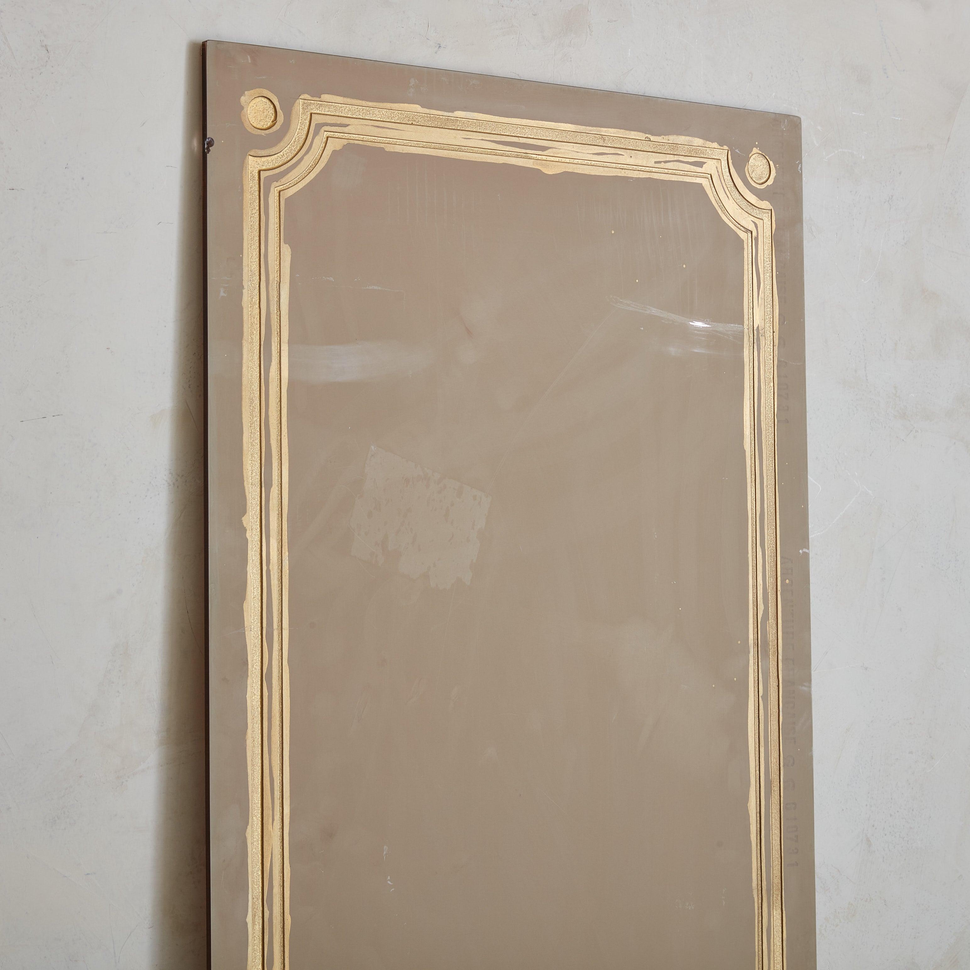 Specchio dipinto sul retro in oro rosa n. 01, Francia, anni '20 in vendita 3