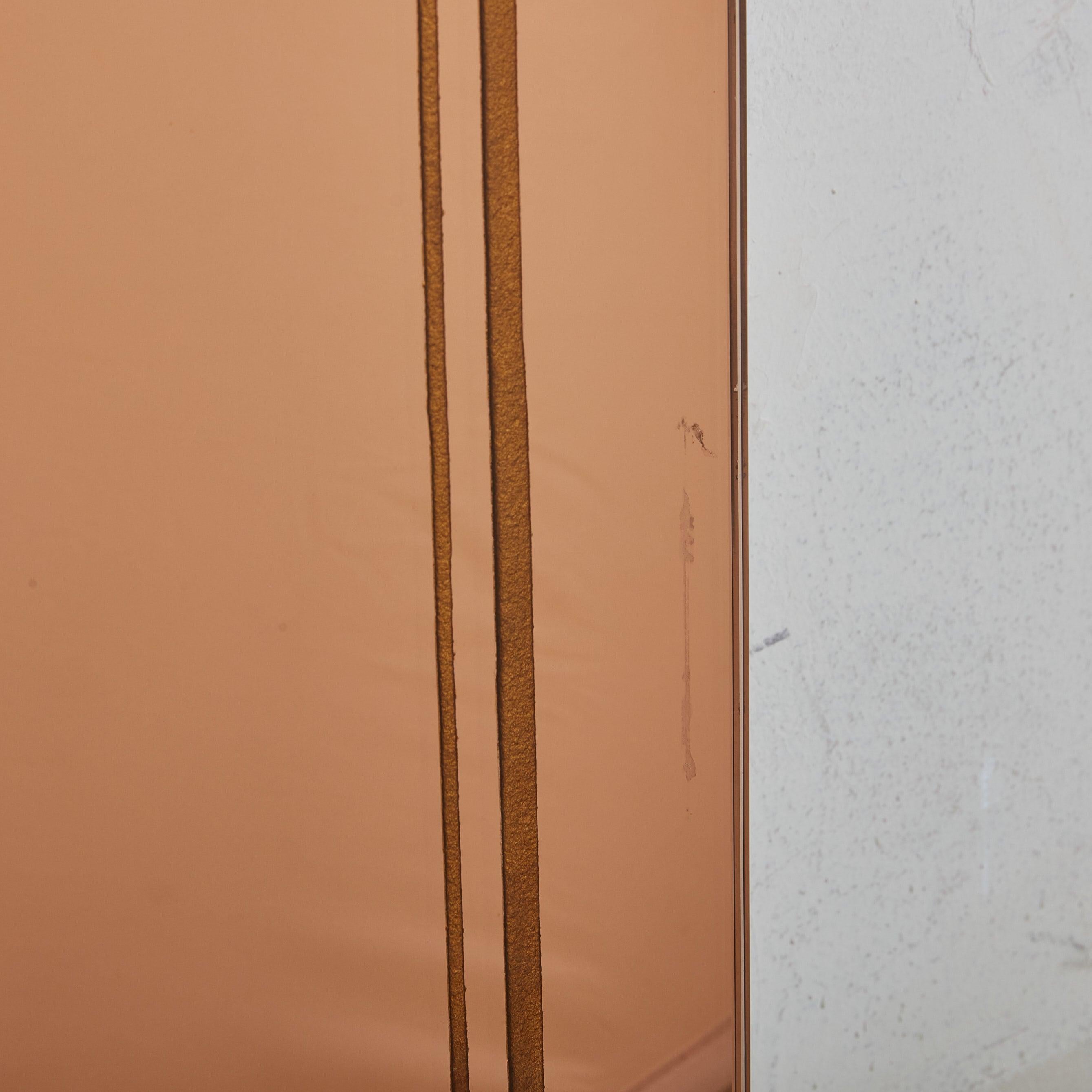 Art Déco Specchio con retro dipinto in oro rosa n. 03, Francia, anni '20 in vendita