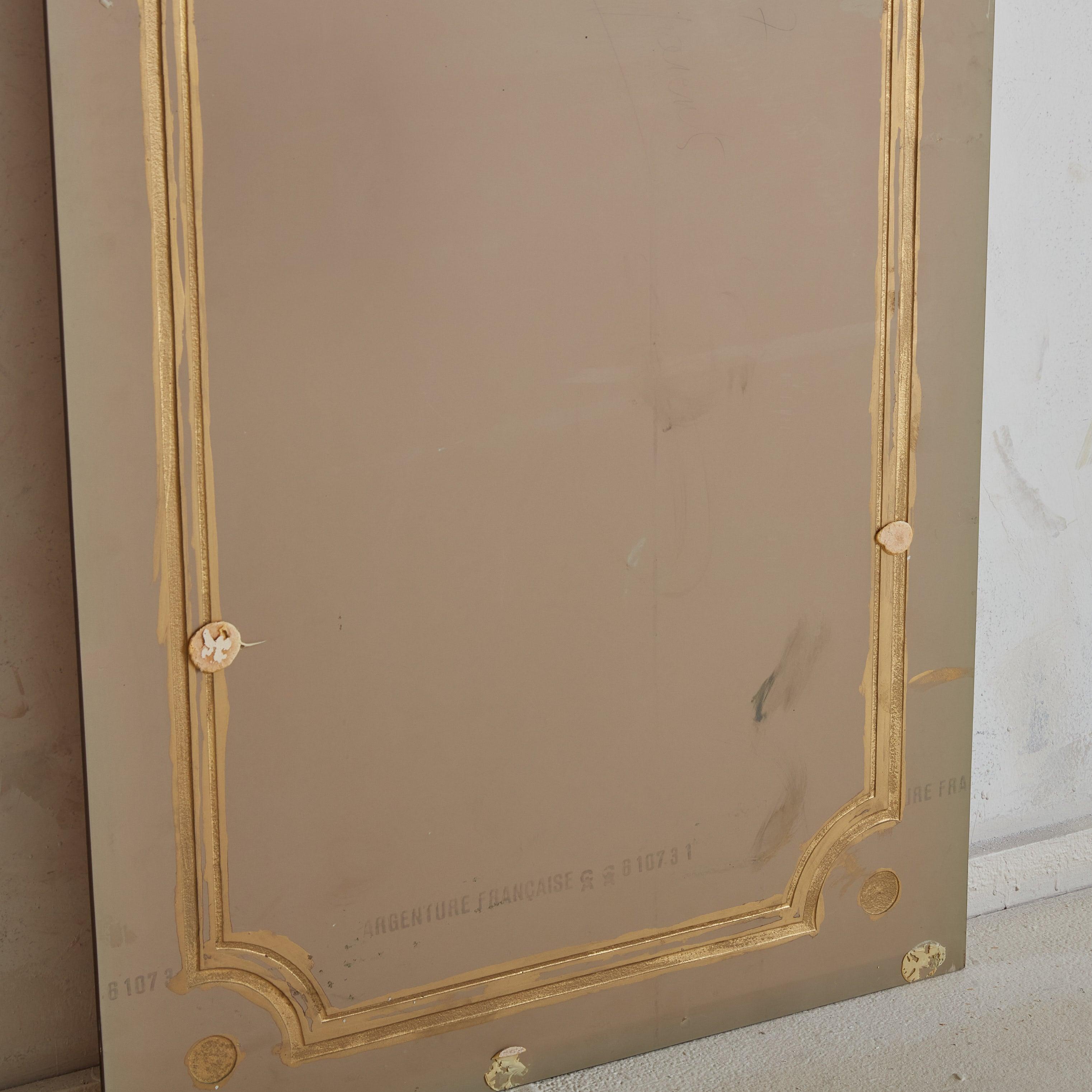 Specchio con retro dipinto in oro rosa n. 07, Francia, anni '20 in vendita 5