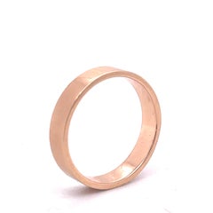 Anneau d'or rose, bague de finition mate, or rose 14 carats, danse de mariage rose unique