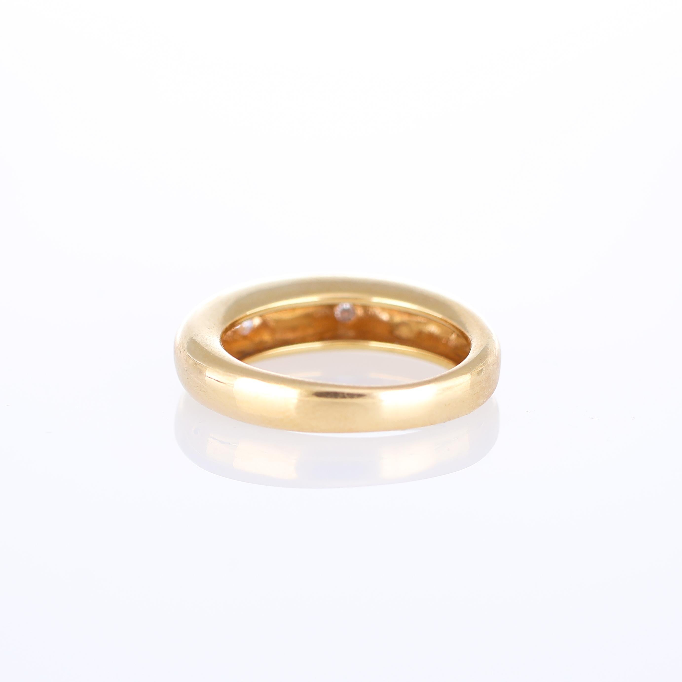 Women's or Men's Rose Gold Band Ring with Diamond Accents For Sale