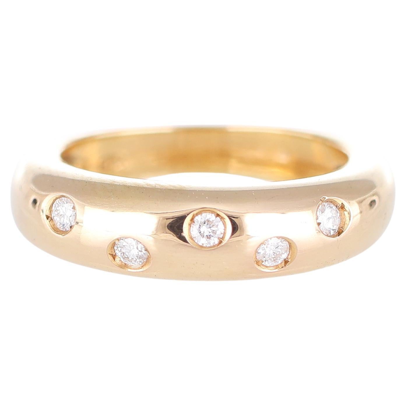 Rose Gold Band Ring with Diamond Accents