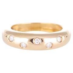 Rose Gold Band Ring with Diamond Accents