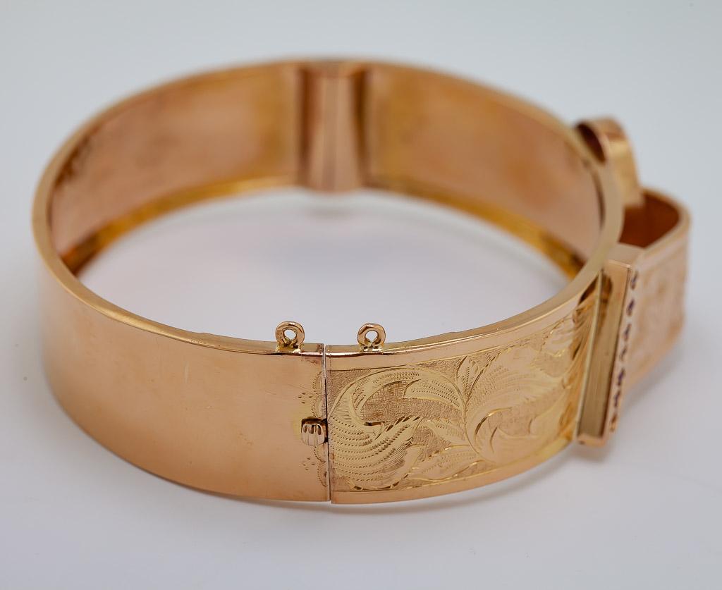 Artisan Rose Gold Bangle Bracelet from Portugal For Sale
