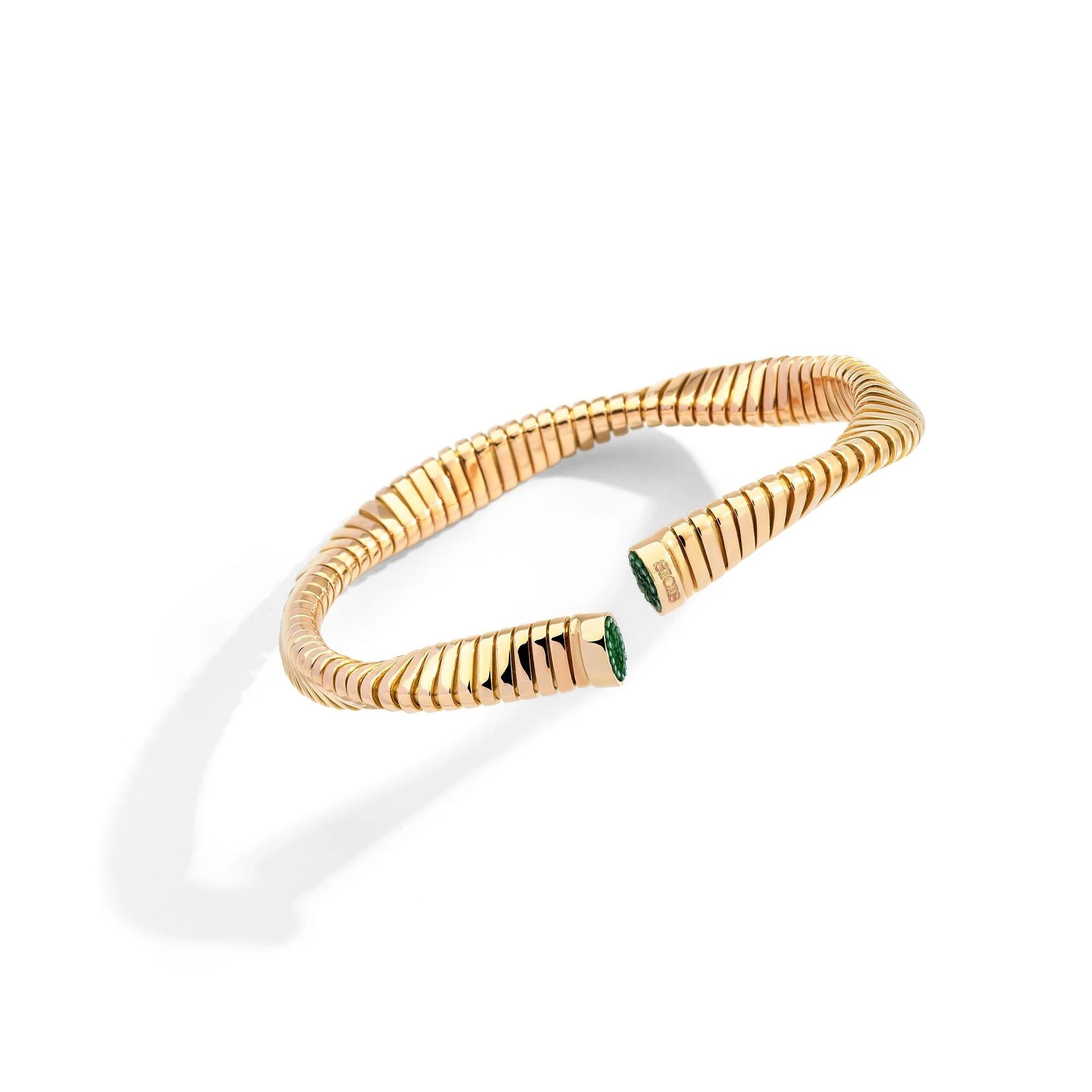 Moderne Bracelet en or rose avec micromosaïque décorée à la main en vente