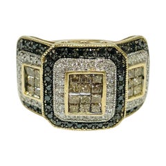 Rose Gold Black Cognac White Diamond Ring