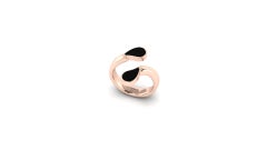 Rose Gold & Black Onyx Mirrored Ring