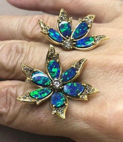 Rose Gold Brown Diamond Doublet Opal Ring