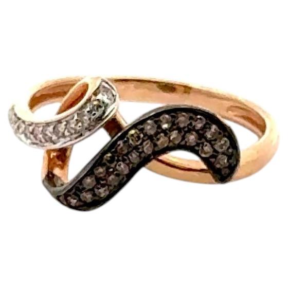 Rose Gold Brown Diamond Ring For Her For Sale