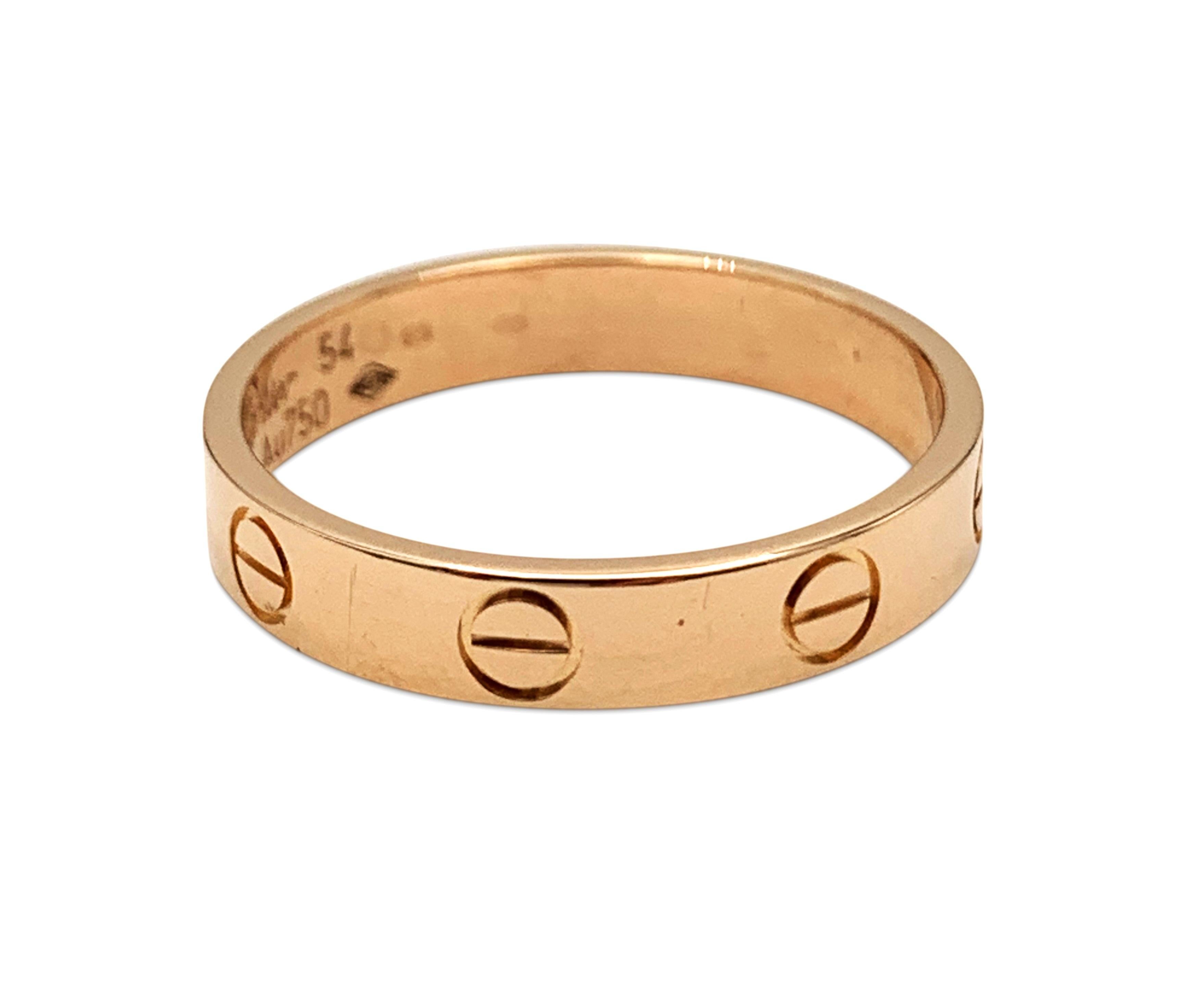 Women's or Men's Rose Gold Cartier Love Ring