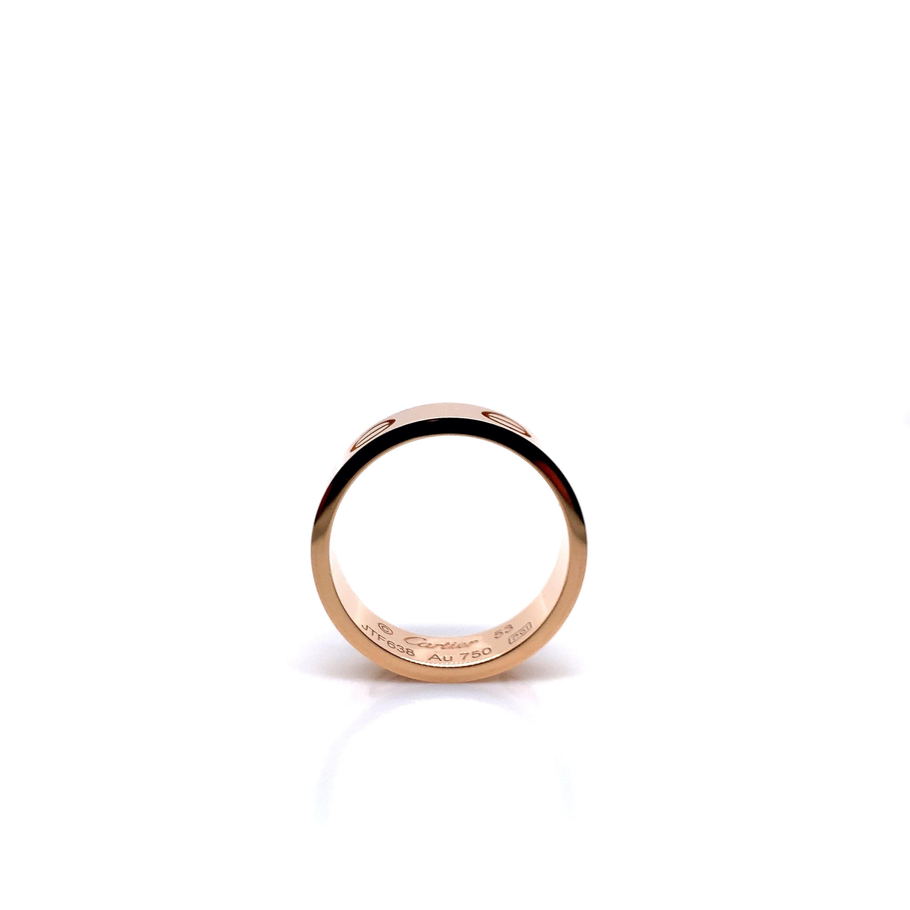 Women's or Men's Rose Gold Cartier Love Ring For Sale
