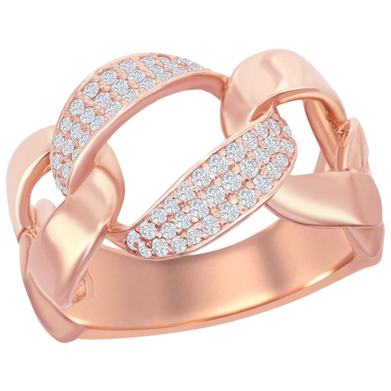 Ring aus Roségold mit Kette