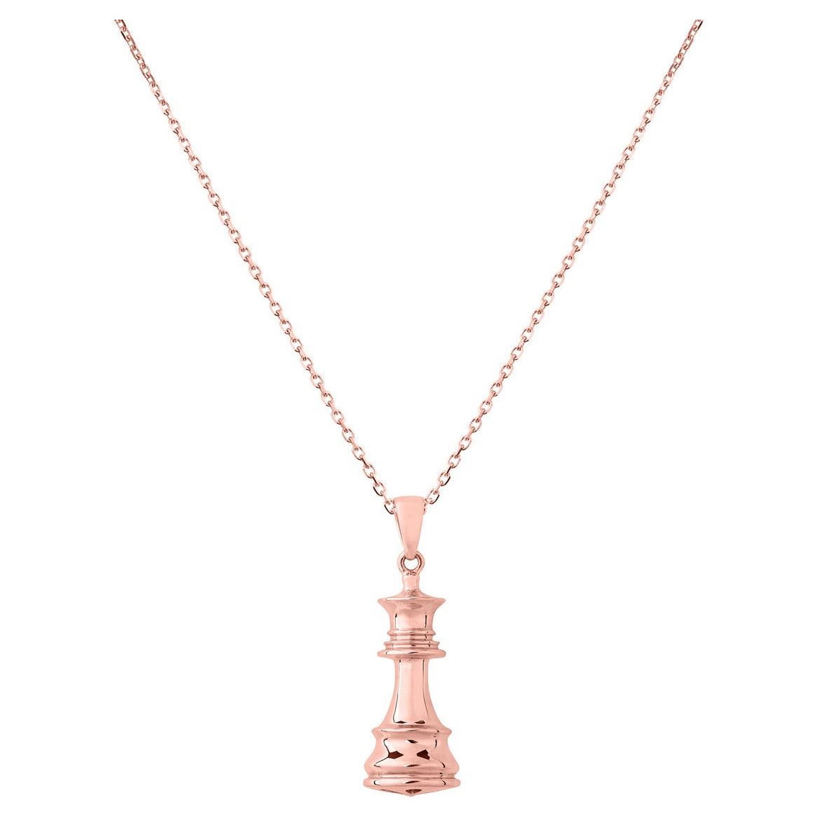 Collana con ciondolo Regina degli Scacchi in oro rosa
