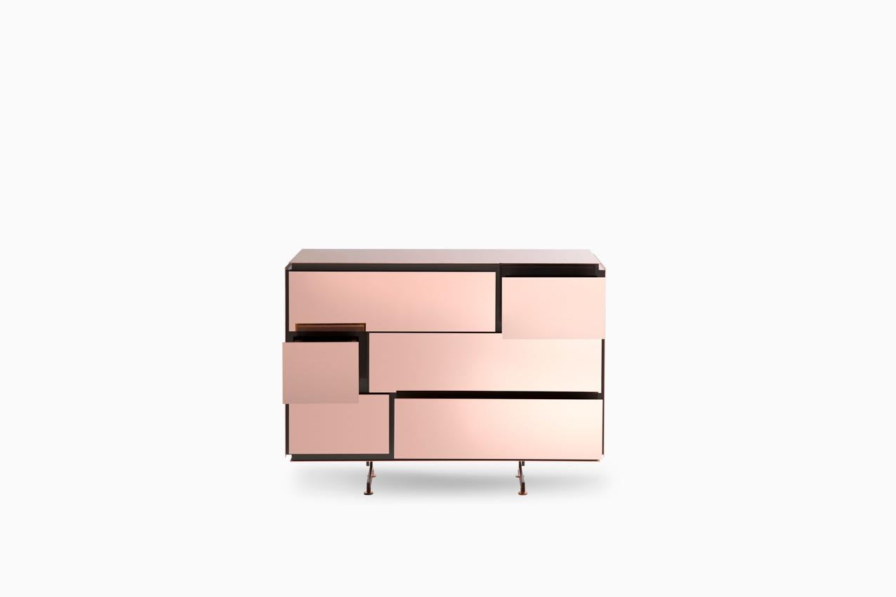rose gold chest of drawers