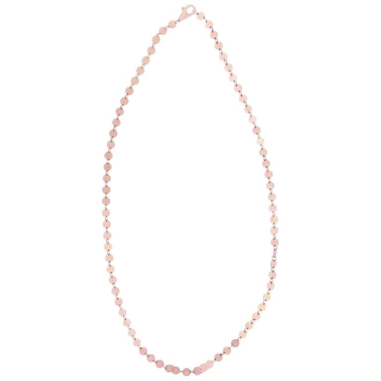 Rose Gold Circle Chain Necklace at 1stDibs