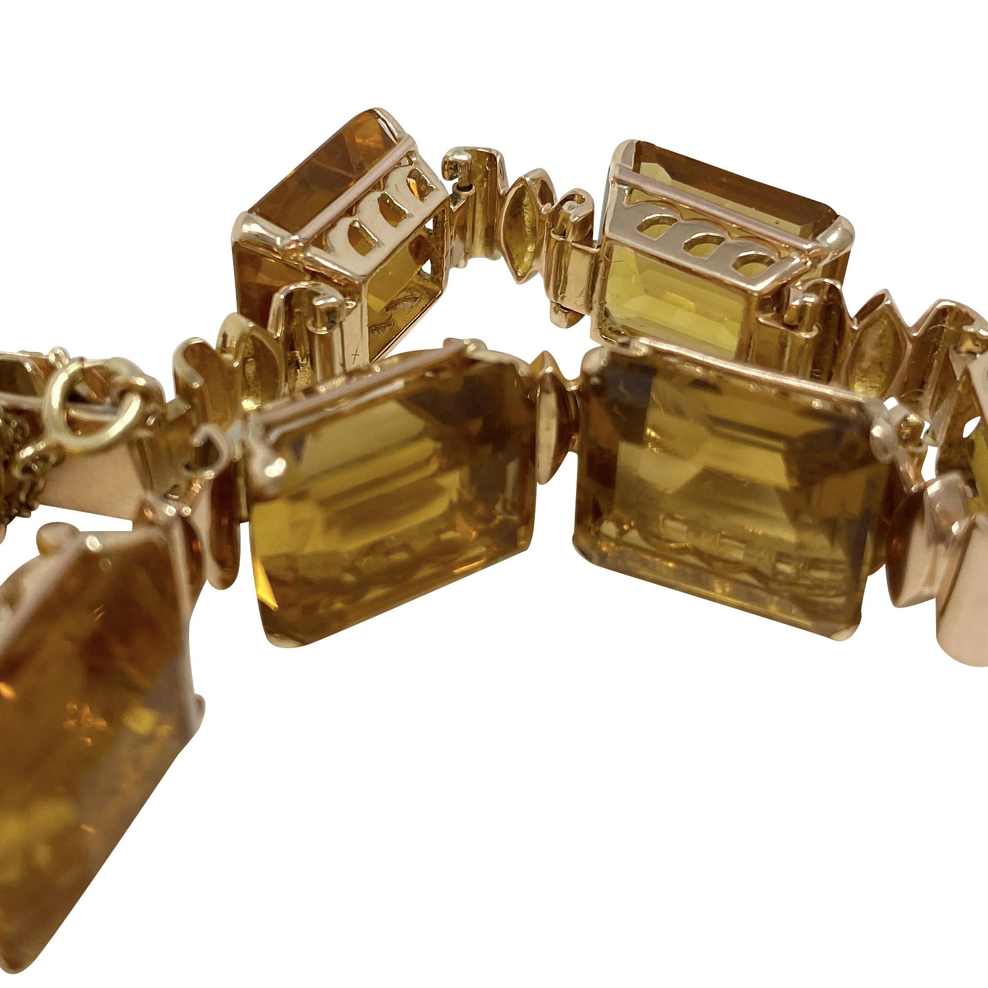 Rose Gold Citrine Bracelet In Good Condition In Dallas, TX