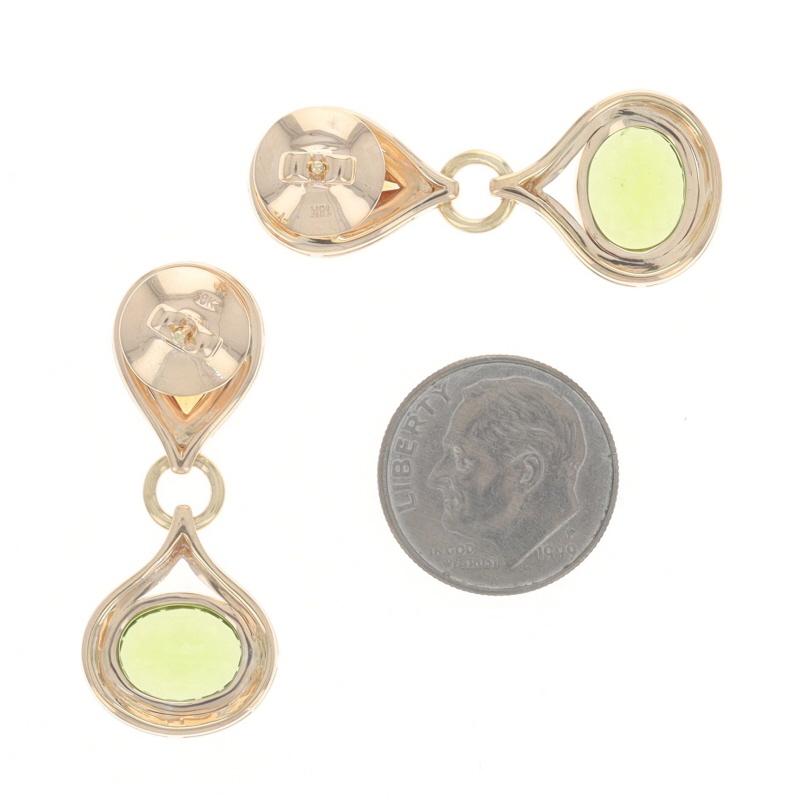 Rose Gold Citrin Peridot Teardrop Baumeln Ohrringe 18k Birne 8,20ctw im Zustand „Hervorragend“ im Angebot in Greensboro, NC