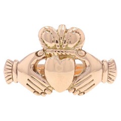 Bague Claddagh, amitié et mariage unisexe en or rose 9 carats