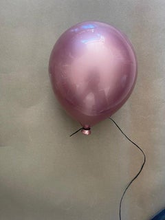 Sculpture de ballon en argile d'or rose faite à la main pour le mur, le plafond, petit modèle