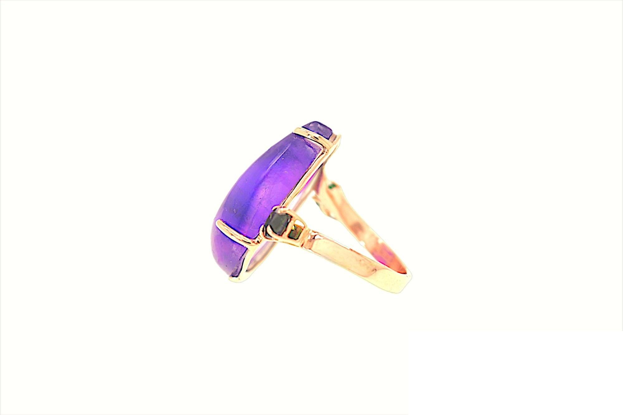 Anillo de cóctel de oro rosa Gota de amatista morada Turmalina verde Botta gioielli en Nuevo estado para la venta en Milano, IT