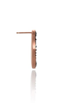 14K Rose Gold Coin Earrings with Black & White Diamonds