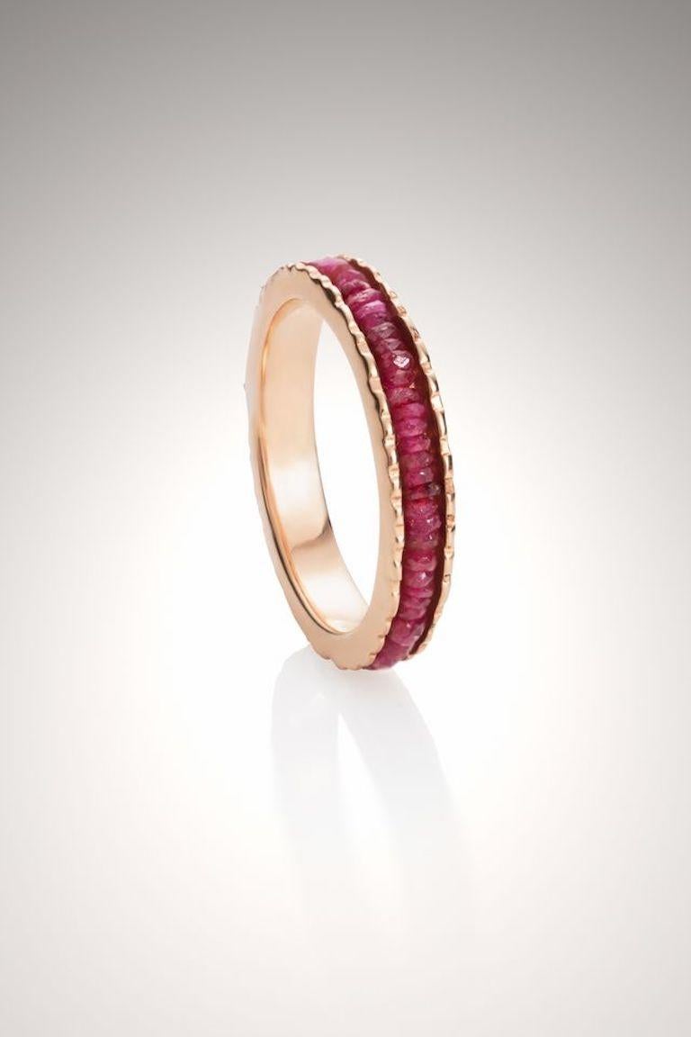For Sale:  14K Rose Gold Coin Ring with Rubies 3